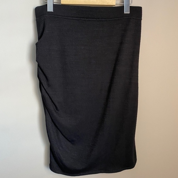 Wilfred Free‎ Women's Black Side Ruched Pull-On Midi Skirt Size Large - Picture 5 of 13